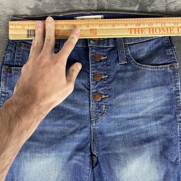 Madewell Womens 10” High-Rise Skinny Blue Denim Distressed Jeans Size 24 - Picture 7 of 11